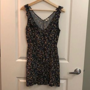 Mini floral summer dress with elastic empire waist